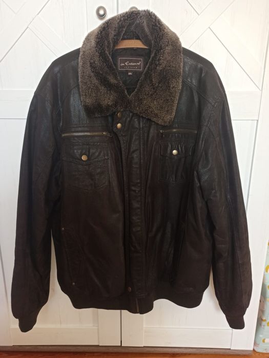 Kurtka skórzana zimowa męska