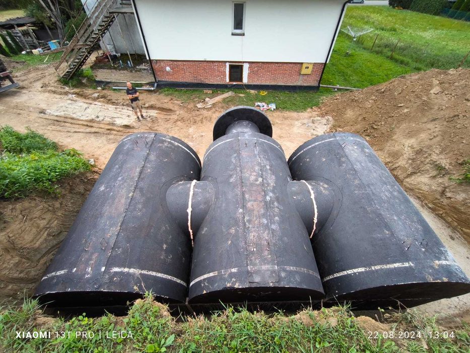 Piwnica betonowa 3x350 ziemianka ogrodowa B30W8 drzwi schody wentylacj
