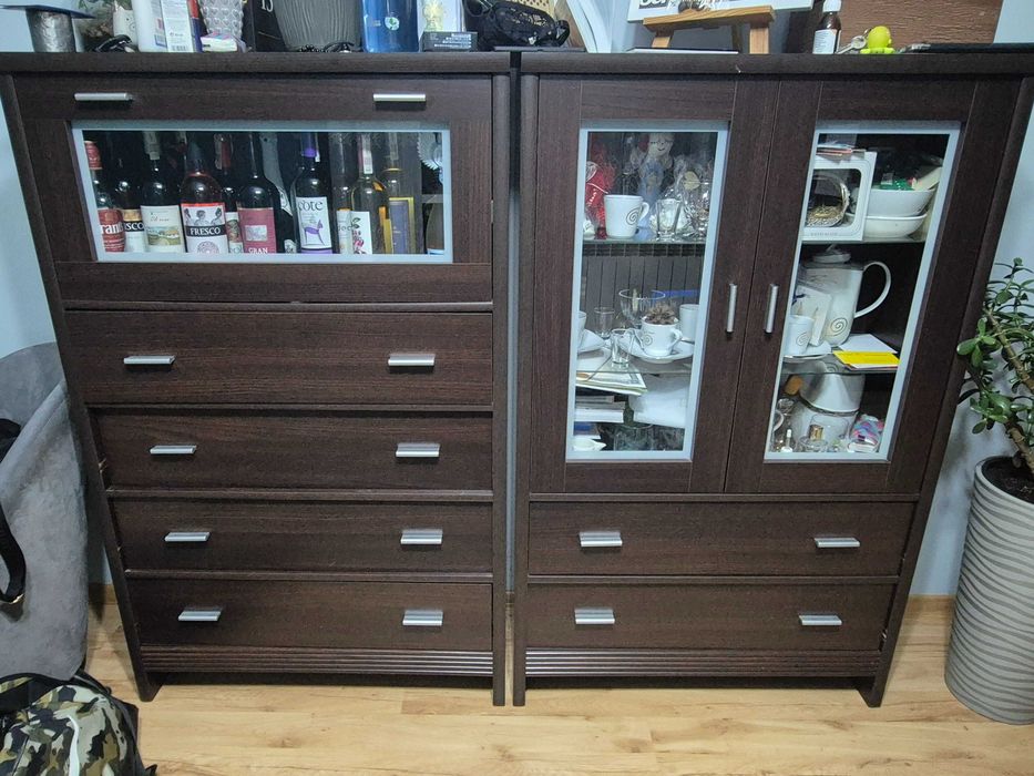 Używane meble pokojowe Wójcik brązowe komplet okazja