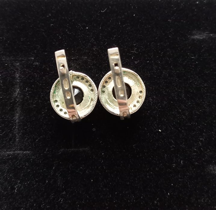 Сережки срібні с золотими вставками