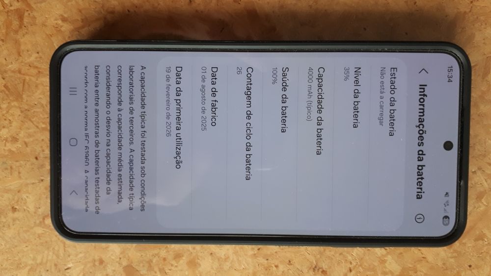 Samsung Galaxy S24 (Fev 2026, 26x carregado)