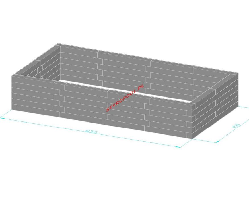 Basen z bloczków styropianowych 8x4x1,5m Projekt i transport gratis