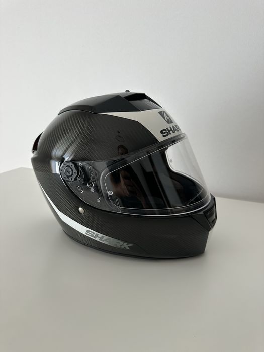 Capacete SHARK Speed-R Carbon SE, Carbon Skin White / Black, - Tam: L