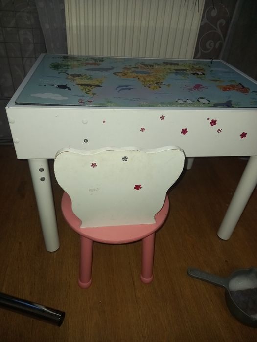 Детский световой стол-песочница с графитной доской + стул