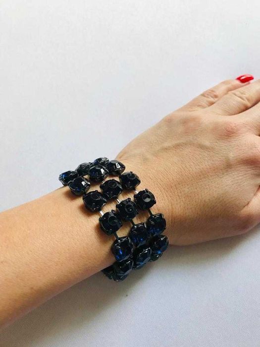 SUPER bransoletka łańcuszek kobaltowa biżuteria