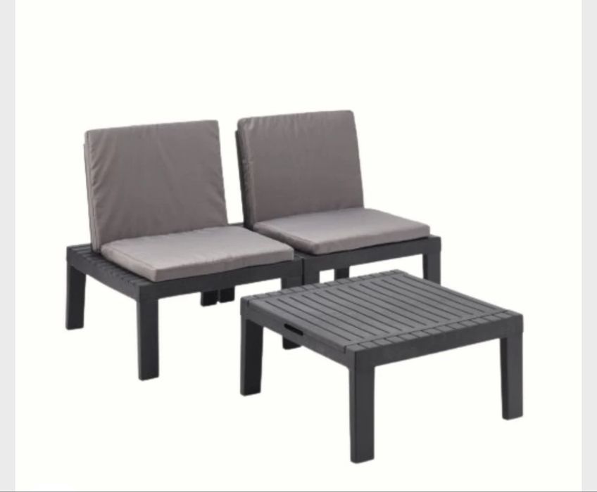 Conjunto/set de mesa +  cadeiras de jardim  ou espreguicadeira com almofadas