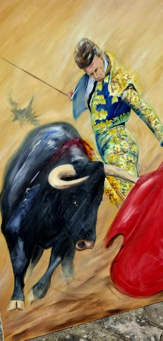 Trio de telas arte tauromáquica