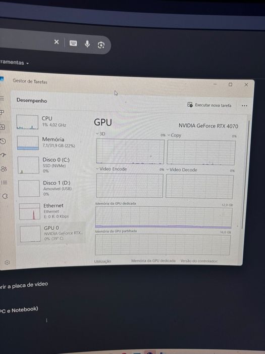 Pc gaming RTX 4070 COM GARANTIA
