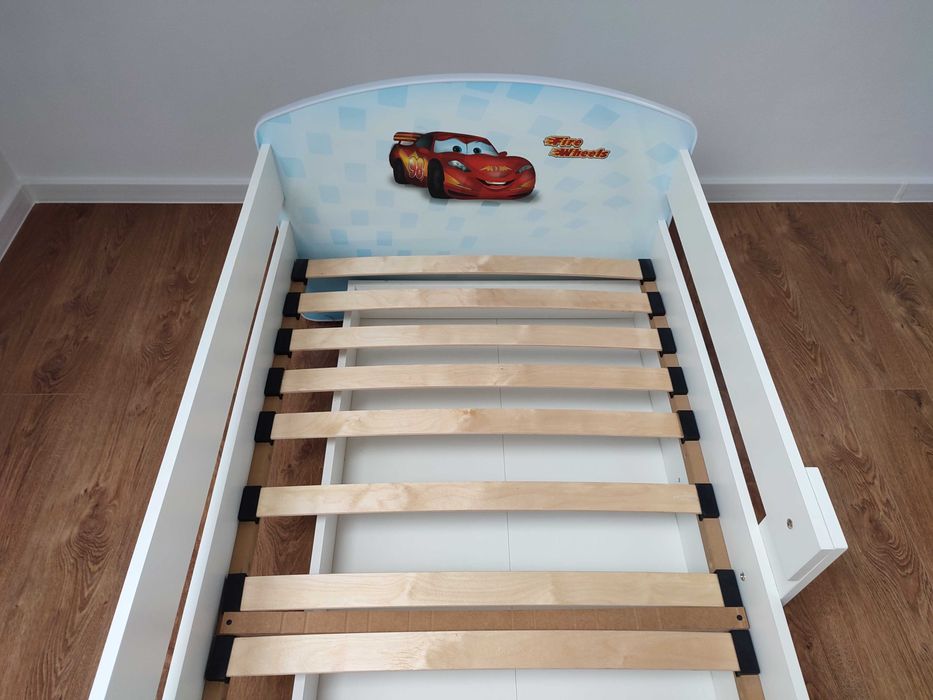 Łóżko dziecięce 160x80 Zygzak McQueen  Szuflada Barierka Stelaż
