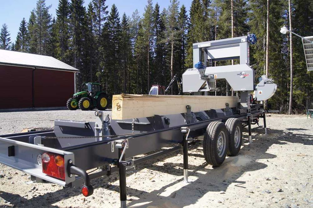 mobilny trak taśmowy z homologacją drogową hydraulika TTP-600/SHM TRAK-MET profesjonalny przejezdny tartak promocyjna cena 78600 pilarka taśmowa