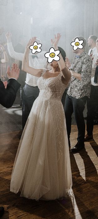 Suknia ślubna Antra 38/40 cekiny z cekinami świecąca błyszcząca Wolszt