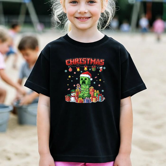 Koszulka dziecięca czarna creeper w minecraft prezent święta 152