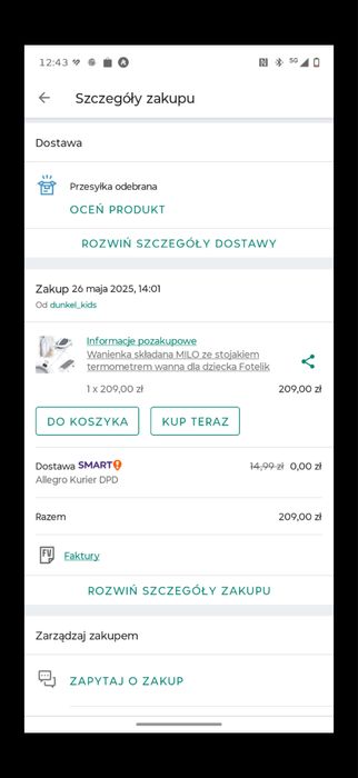 Wanienka skladana MILO z termometrem niemowlak primabobo