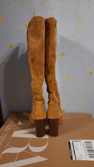 Сапоги из натуральной замши и кожи h&m 37р.