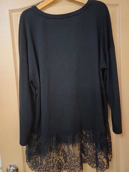 Чёрный трикотажный джемпер, XXXL