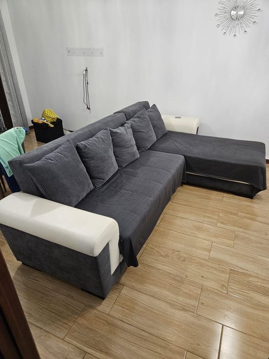 Sofá cama com chaise longue 2,87m