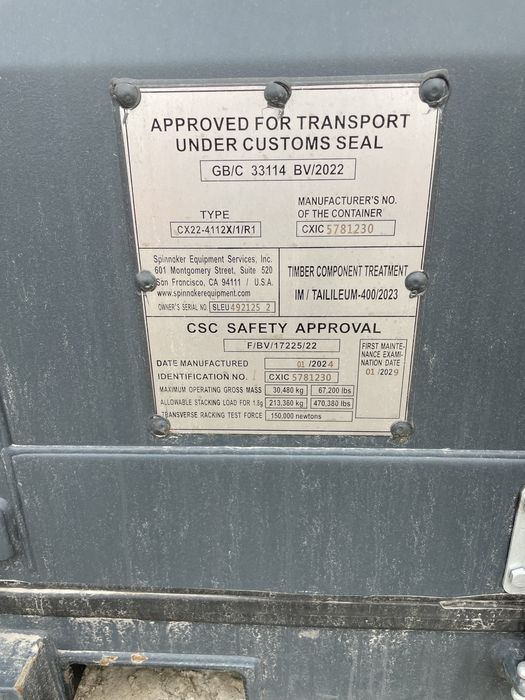 Kontener Morski 40hc OW 2024 antracyt 7016