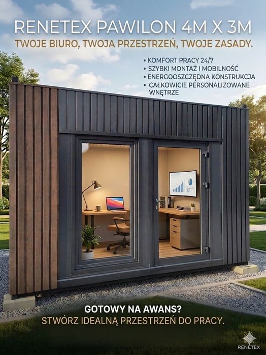 Nowoczesny Pawilon Biurowy  4 x 3
