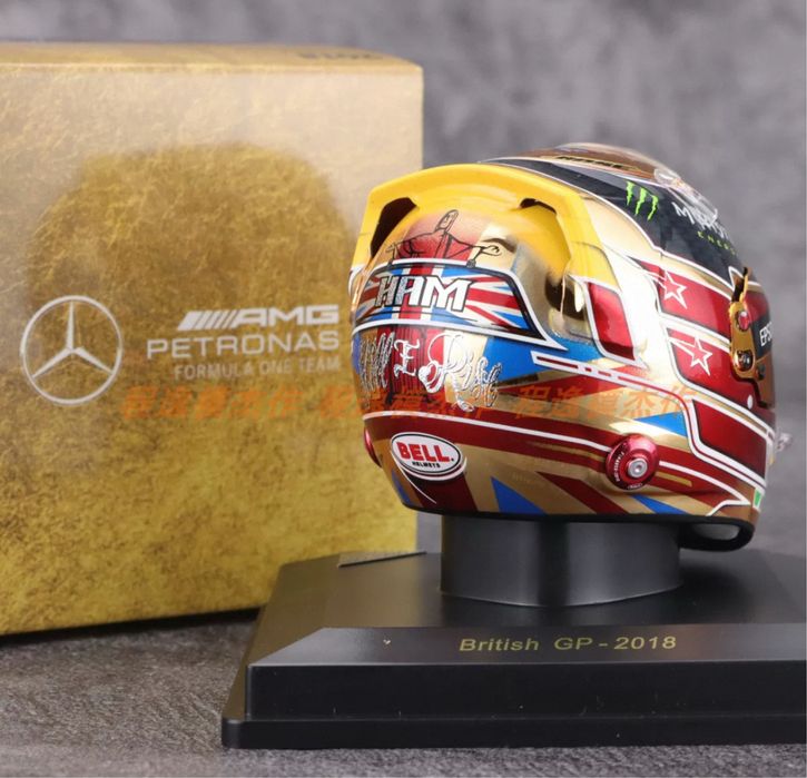 Capacete Fórmula 1 réplica miniatura 1/5 Lewis Hamilton 44