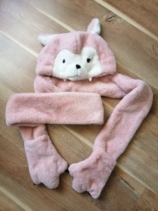 Теплющие шапка, шарф, варежки