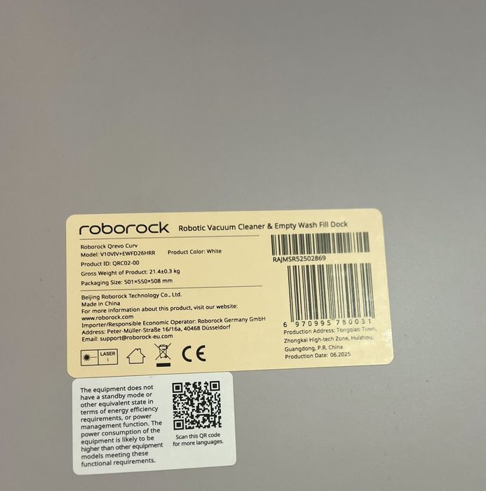 Odkurzacz robot sprzątający ROBOROCK Qrevo Curv Biały