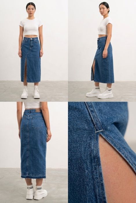 Джинсова спідниця із розрізом It's basic