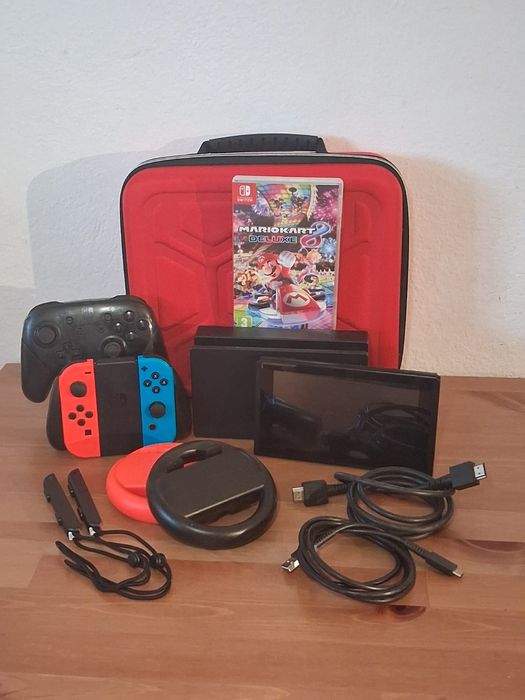 “Nintendo Switch Completa + Mario Kart + acessórios — 250€”