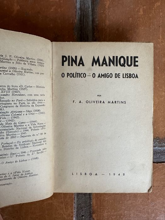 Livros F. A. Oliveira Martins: O Ultimatum visto por António Enes e Pina Manique, político, amigo de Lisboa