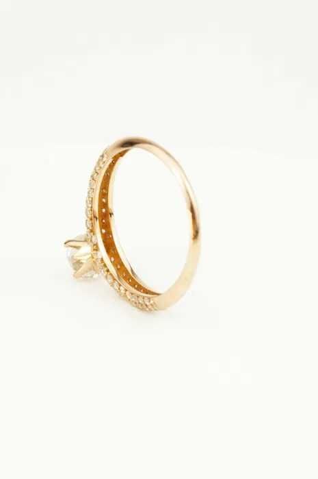 Złoty pierścionek z brylantami 18K 1.90g