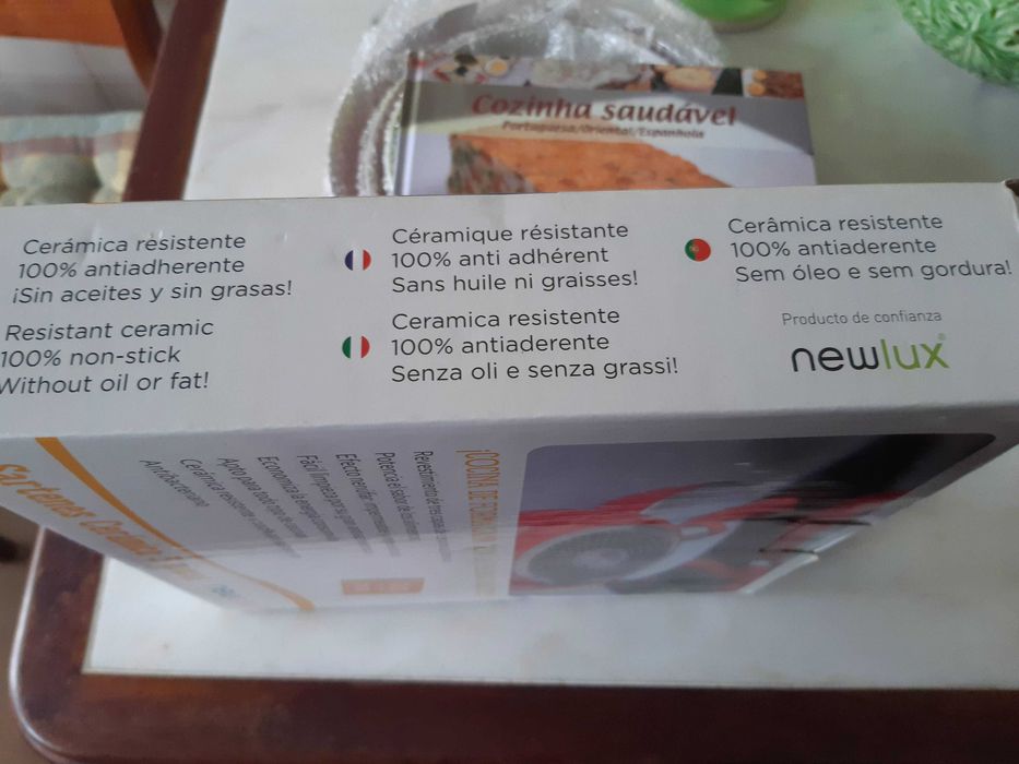 Conjunto 3 frigideiras, novas, embalagem original, com livro receitas