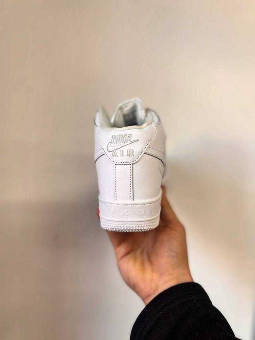 Nike Air Force 1 Mid White (36-41) Зимние кросовки, с мехом, найк форс
