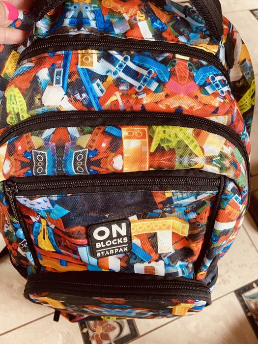 Plecak szkolny klocki