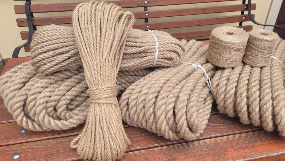 Sznurek Linka żeglarska 10mm 50mb Promocja Naturalna Juta ! lina jutow