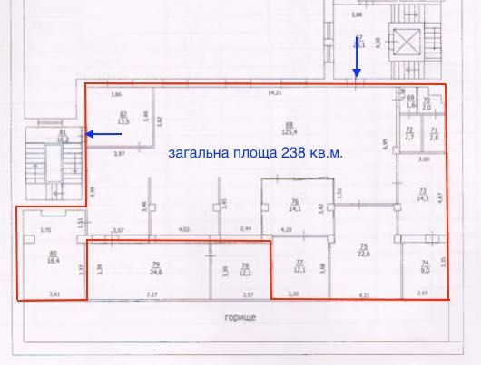 Аренда нежилого помещения 238 кв.м. ул. Верхний вал, 24