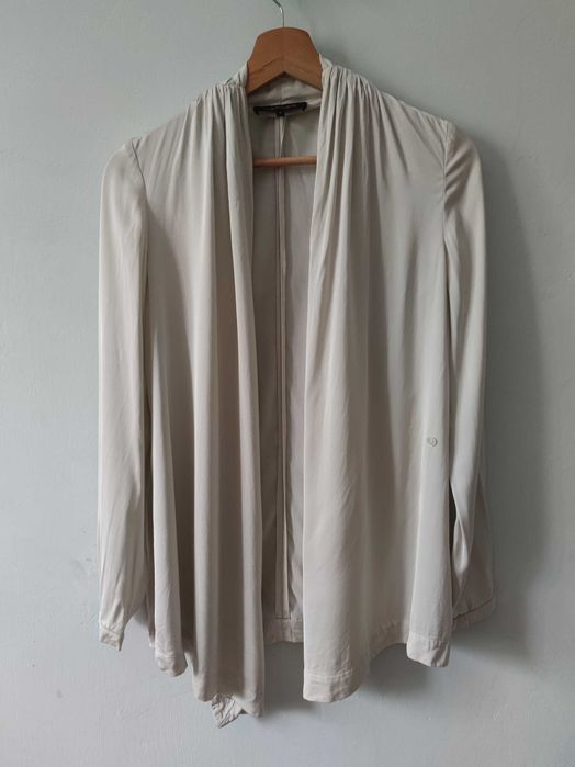Elegancka kremowa narzutka bluzka damska tunika rozpinana Jaeger S