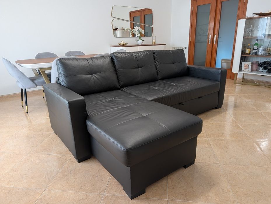 Sofá cama com chaise longue - IKEA Ragunda  - Como novo