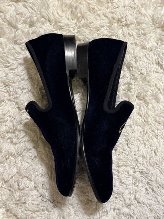 Мокасины из бархата zanotti оригинал