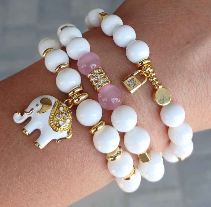 Bransoletki 3w1 z kamienia naturalnego Handmade