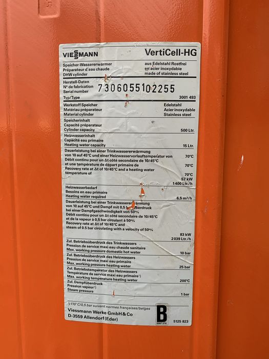 Bojler Nierdzewny Viessmann 500l z Rewizją, grzałka