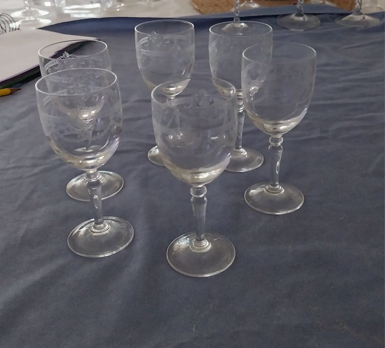 Conjunto 6 copos licor, trabalhados