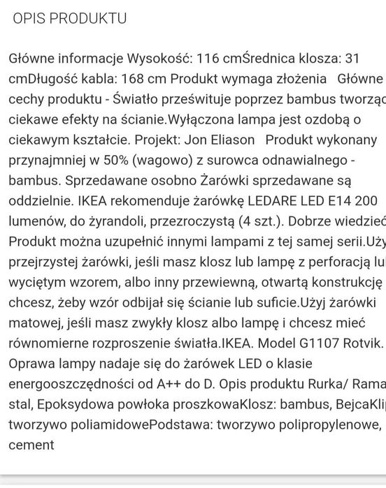Lampa podłogowa Rotvik IKEA
