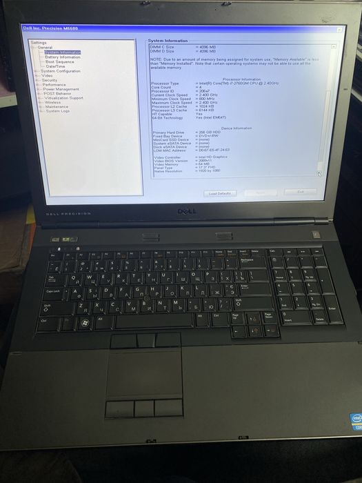 Dell Precision M6600 17" FullHD i7-2720HQ  ATI  Нова батарея
