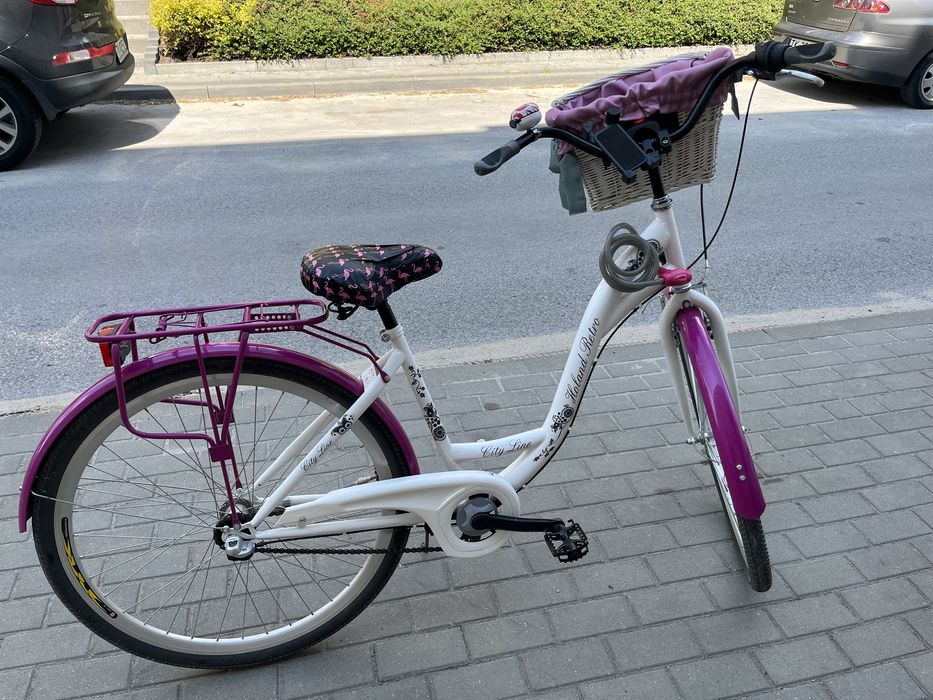 Rower damski miejski 28 cali przerzutki różowy biały Kielce • OLX.pl
