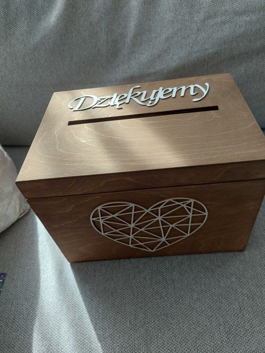 Komplet Skrzynka na Koperty Ślubne + Szkatułka na Obrączki