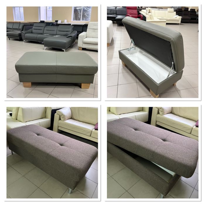 Пуфіки тканина шкіра