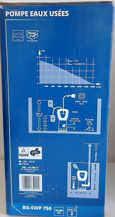 Einhell Погружной дренажный  насос для грязой воды и фикалиев