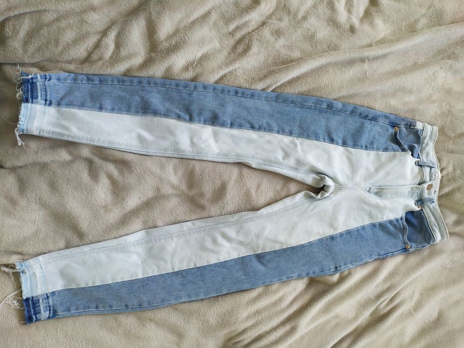 Jeansy Patchwork Stradivarius XS 34