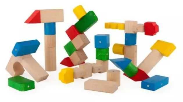 Klocki Kooglo 100 kolorowe magnetyczne drewniane