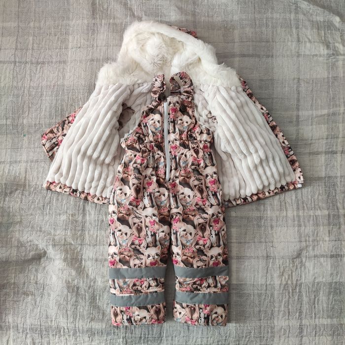 Зимовий комбінезон, куртка штани на дівчинку 2-3 роки ріст 86