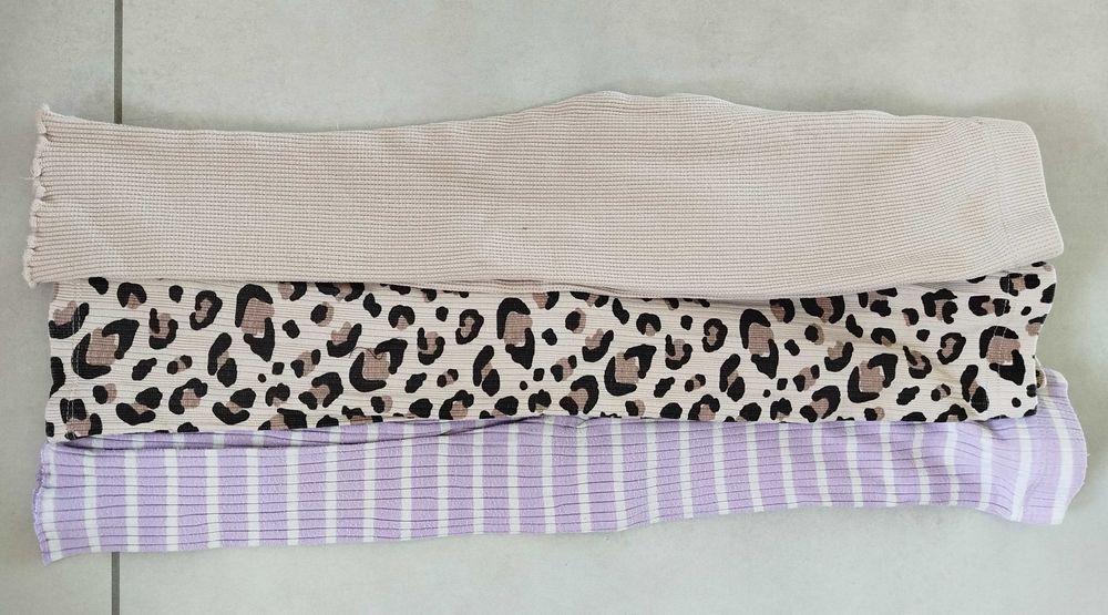 Spodnie legginsy dla dziewczynki używane 3 sztuki, rozmiar 110/116